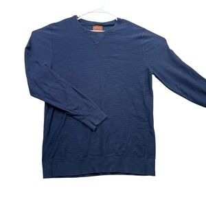 Red Ale Sweater Mens XL Navy Blue Slub Knit 100% Cotton Crew Neck Long Sleeve